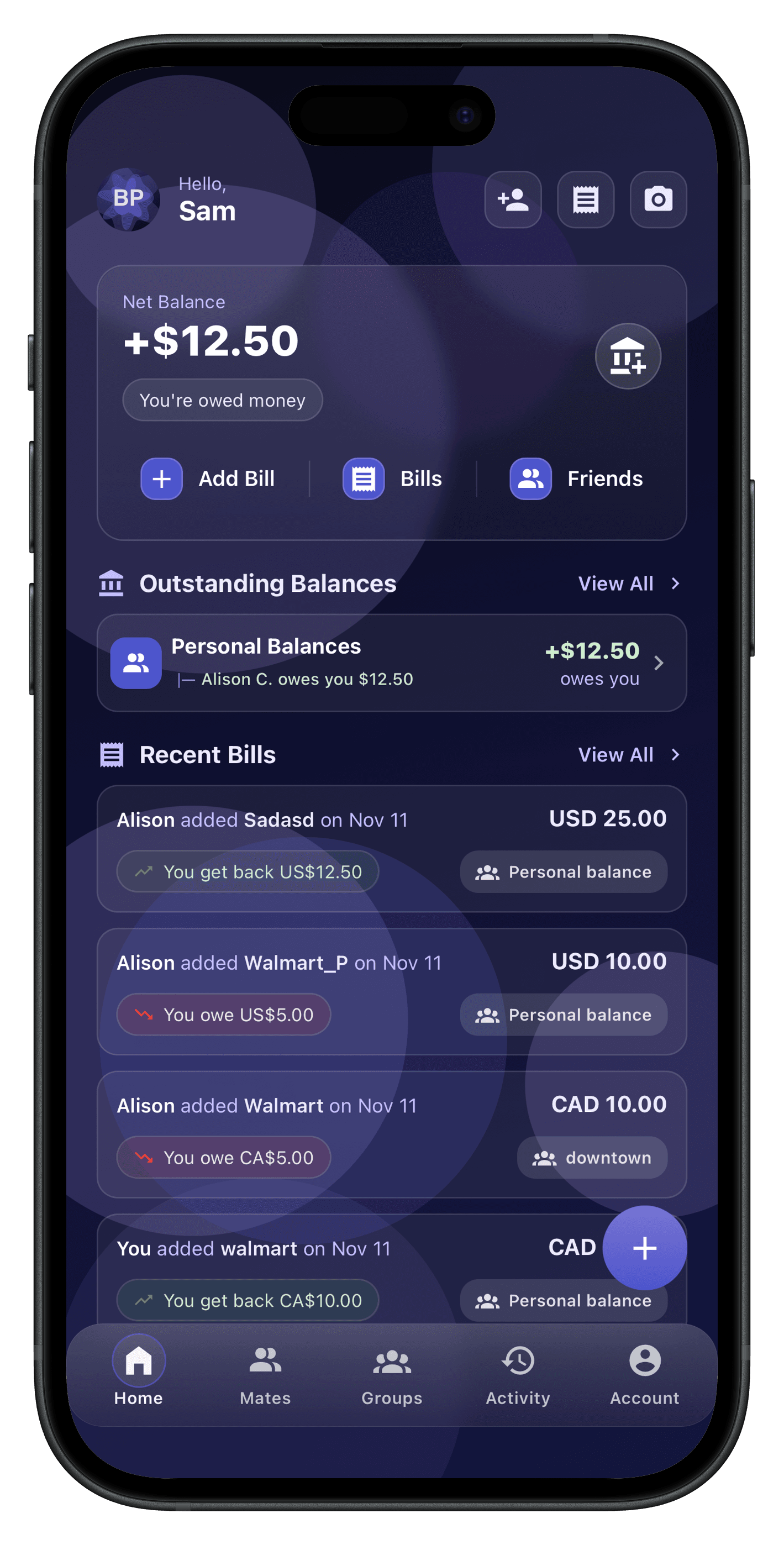 PayMates App Mockup