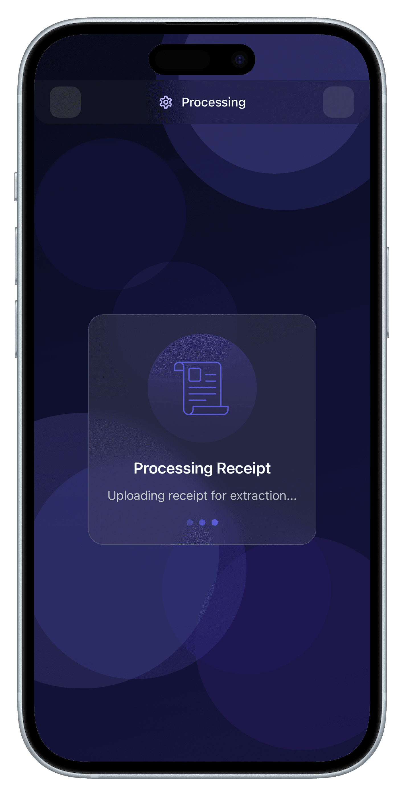 Process Receipt Screen